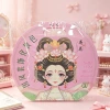 Chinese-style decorative makeup bag, cartoon hairpin, princess sticker bag, round handbag, girl toy, handmade stickers details Picture